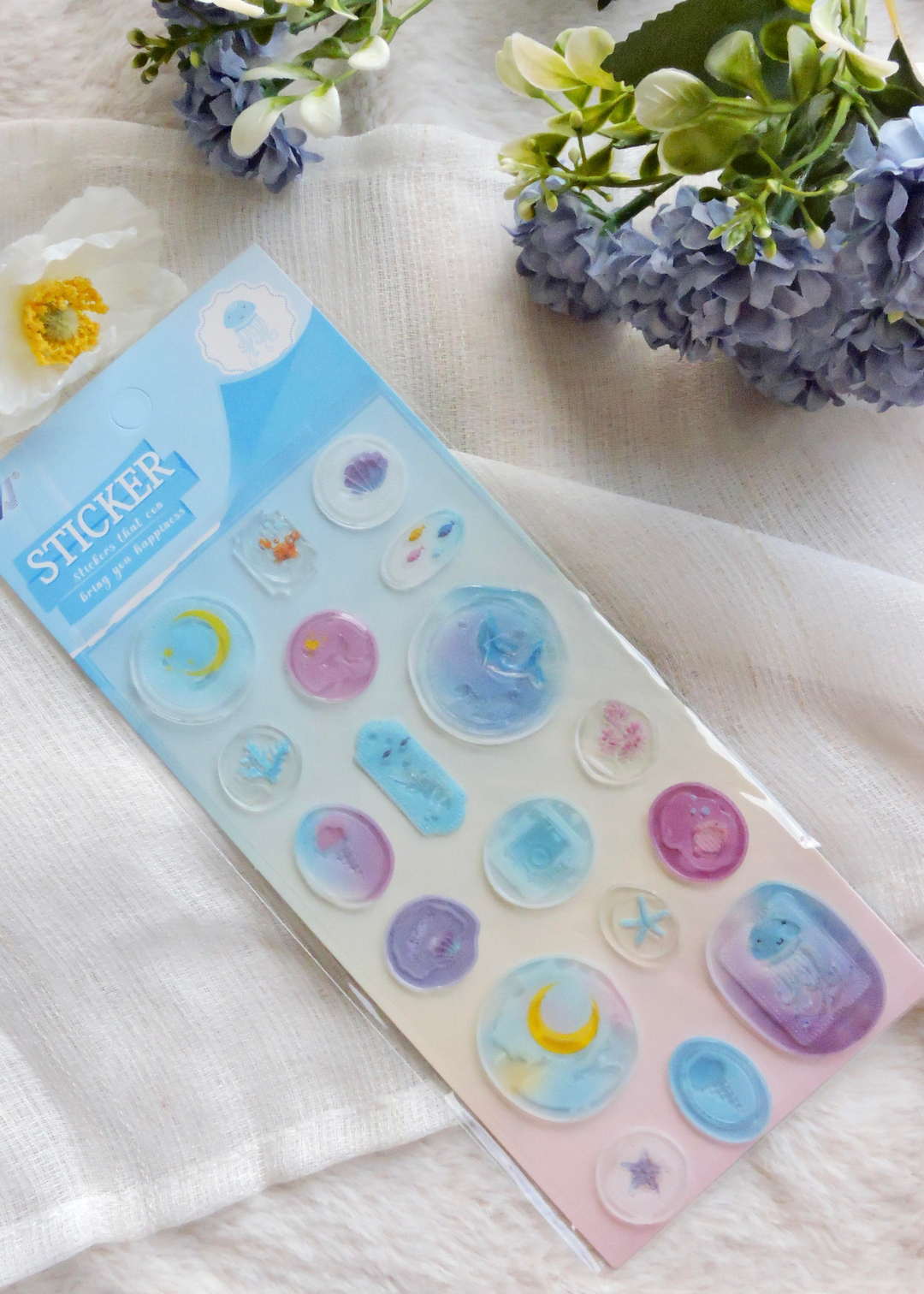 Nova Crafts Mavi Temalı Mühür Sticker 1 Sayfa (Mavi karışık gönderilir)