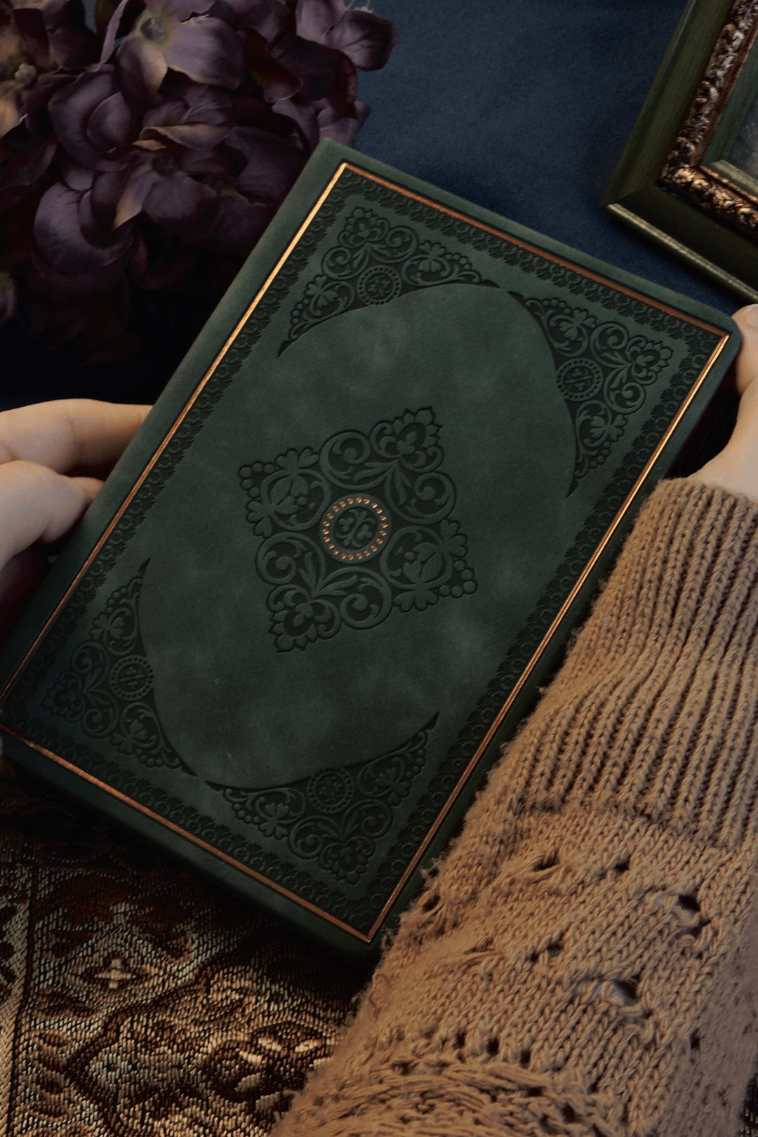 Nova Crafts Mistik Kabartmalı Yeşil Çizgili Defter