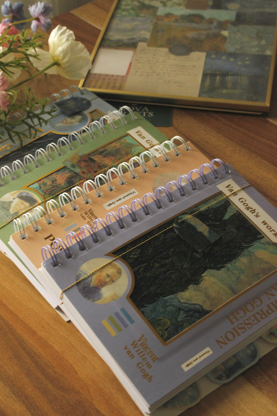 Nova Crafts Mor Hologramlı Çizgili Van Gogh Defter