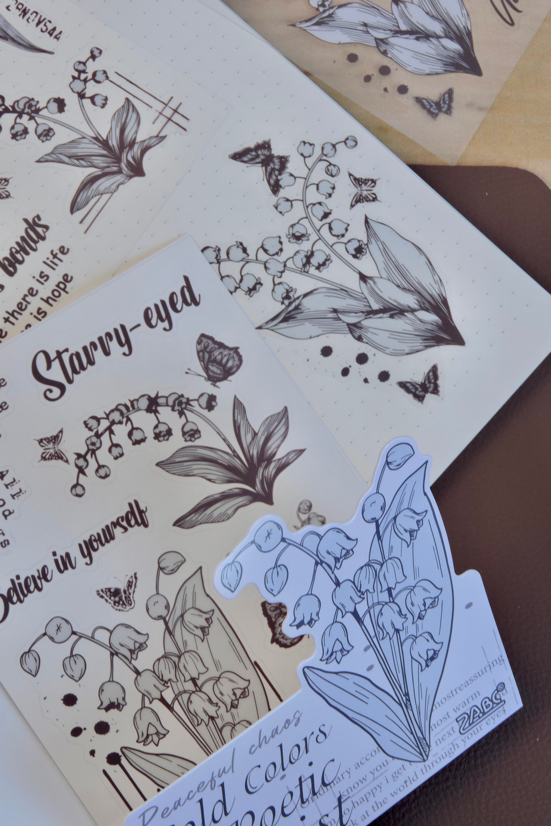 Nova Crafts  Mor Şeffaf Sticker Paketi ( 3 Sayfa )