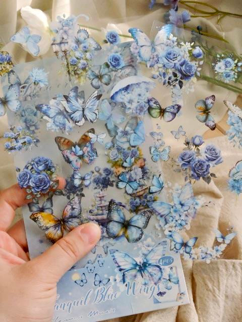 Nova Crafts Only Blue Sadece Mavi tonlu Kelebekler 4 sayfa