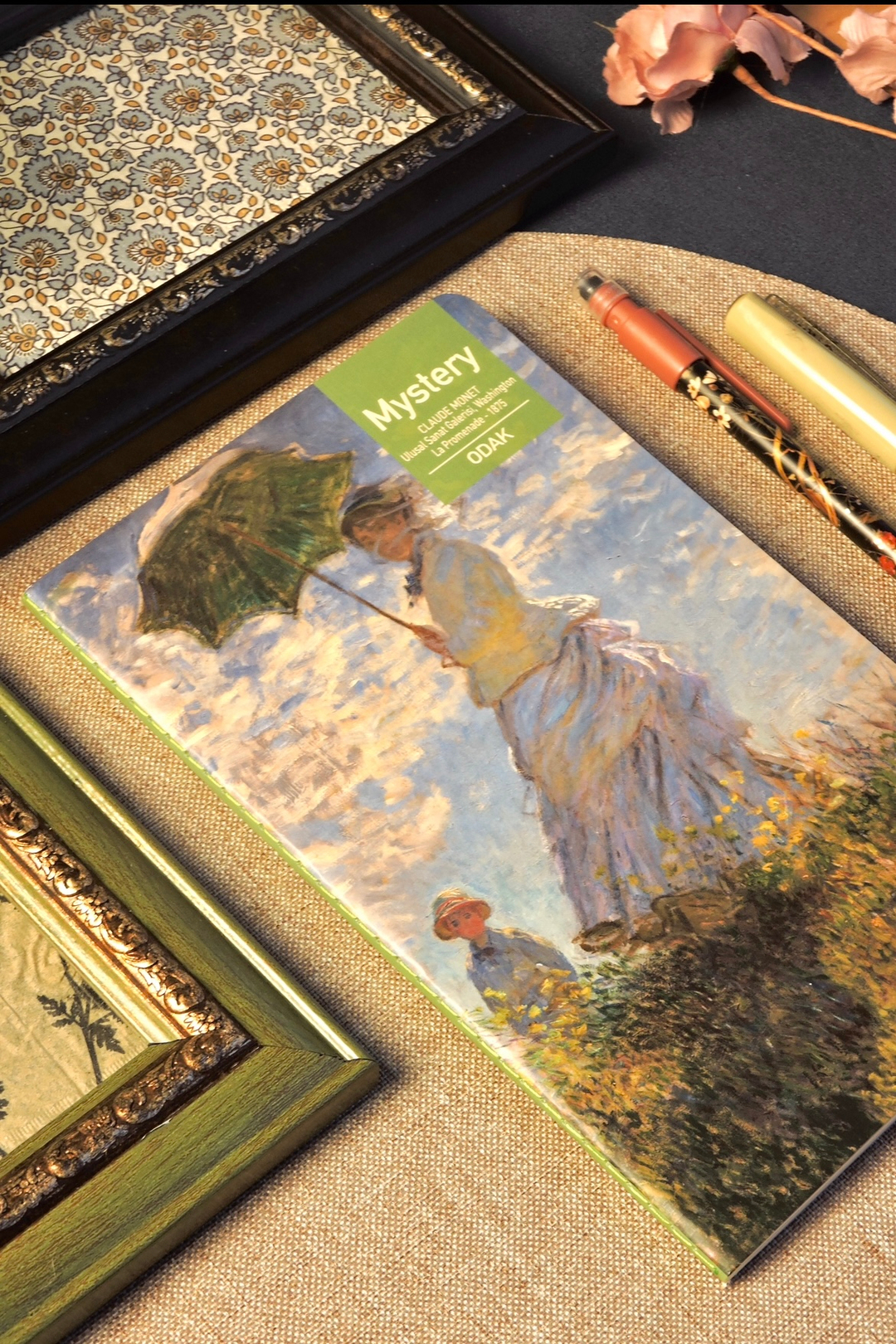 Nova Crafts Orta Boy Monet La Promenade Temalı Çizgisiz Defter