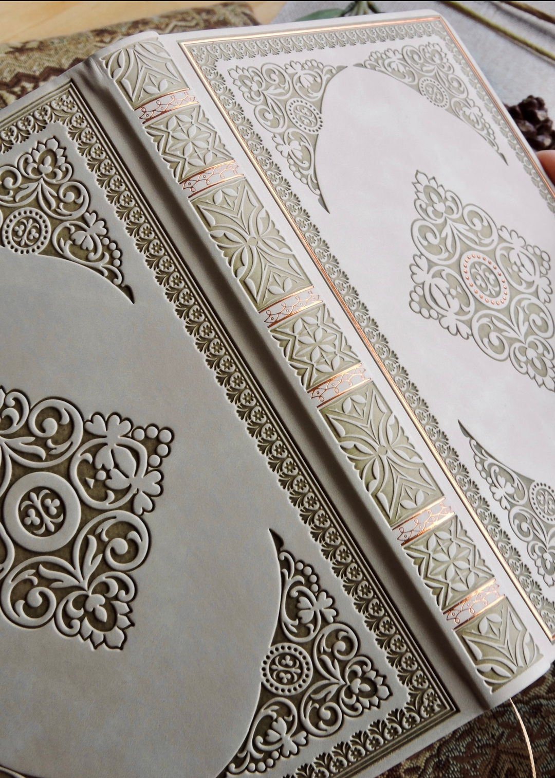 Nova Crafts Otantik Bej Çizgili Yaldızlı Defter (256 sayfa)