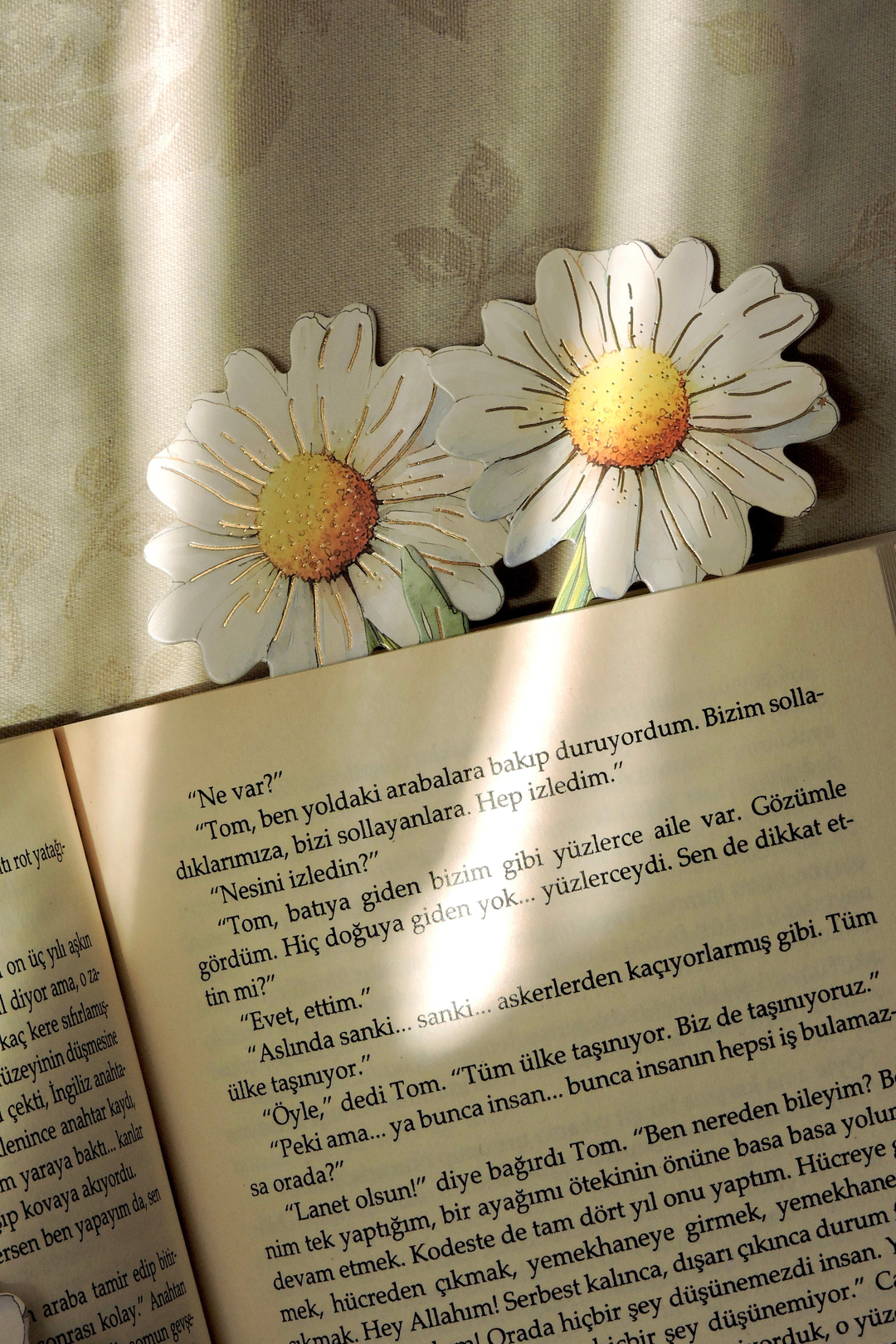 Nova Crafts Papatya Deasy Çiçekli Dekoratif Kağıt - Kitap Ayracı 10 adet
