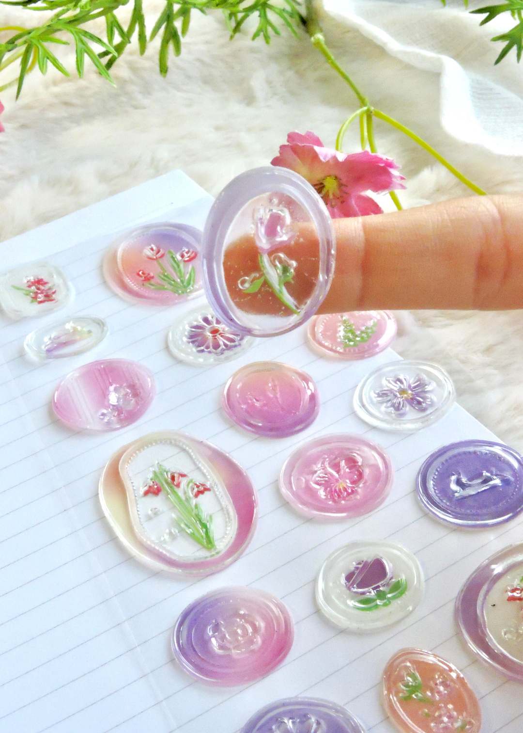 Nova Crafts Pembe Temalı Mühür Sticker 1 Sayfa (Pembe karışık gönderilir)