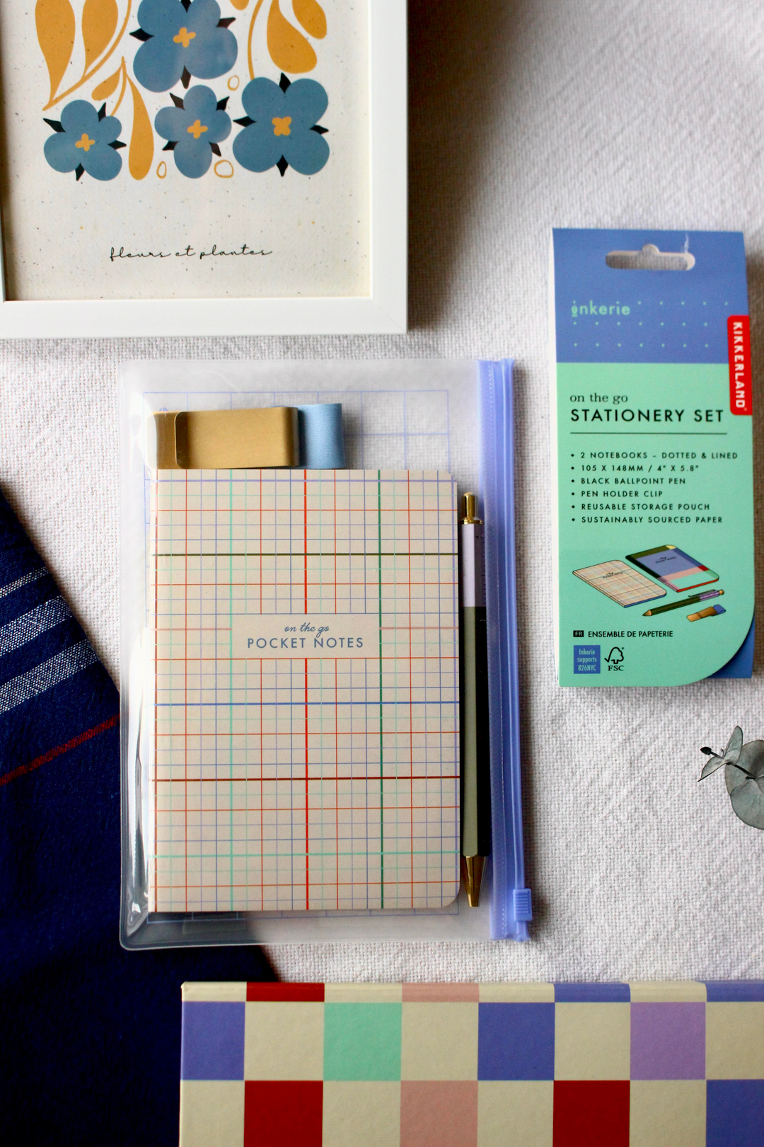 Nova Crafts Pockets Notes Kırtasiye Seti KIKKERLAND (A5 dosyalık , 2 a6 defter , Klips , Özel Cetvelli Kalem)