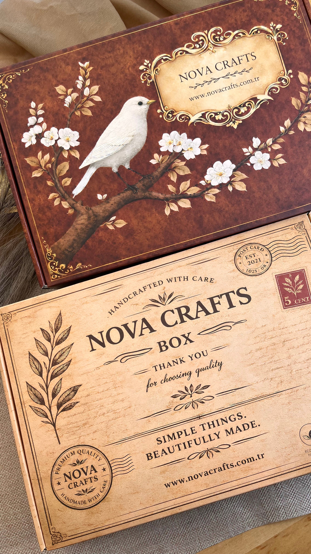 Nova Crafts Reels Videosu Kahve Tonlu Hediye Seti ( Zarafet Kahve Defter/ Paper Pens / Fairytale Kahve Defter / Mühür Seti  ÜCRETSİZ KARGO