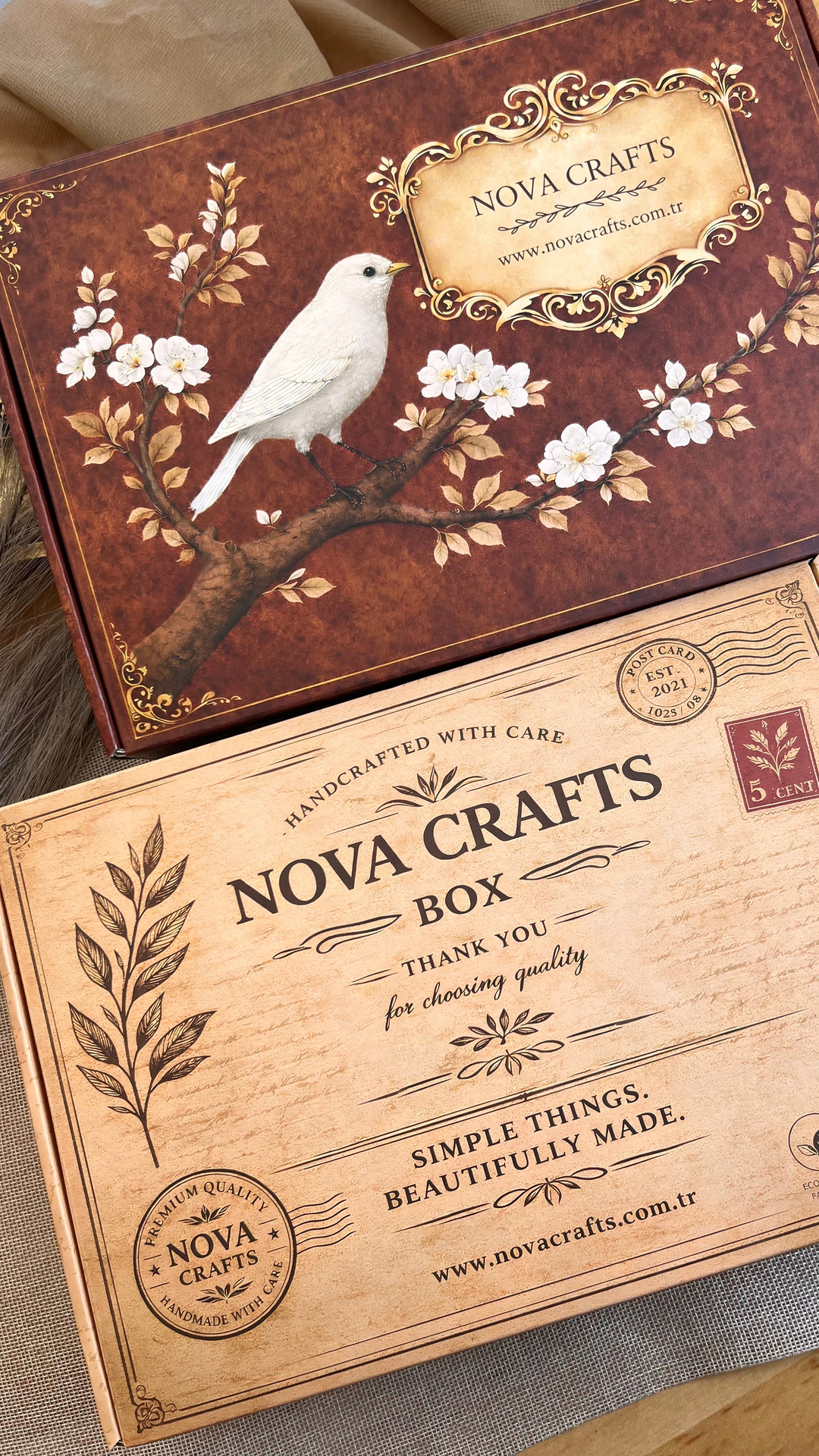 Nova Crafts Reels Videosu Kahve Tonlu Hediye Seti ( Zarafet Kahve Defter/ Paper Pens / Fairytale Kahve Defter / Mühür Seti  ÜCRETSİZ KARGO