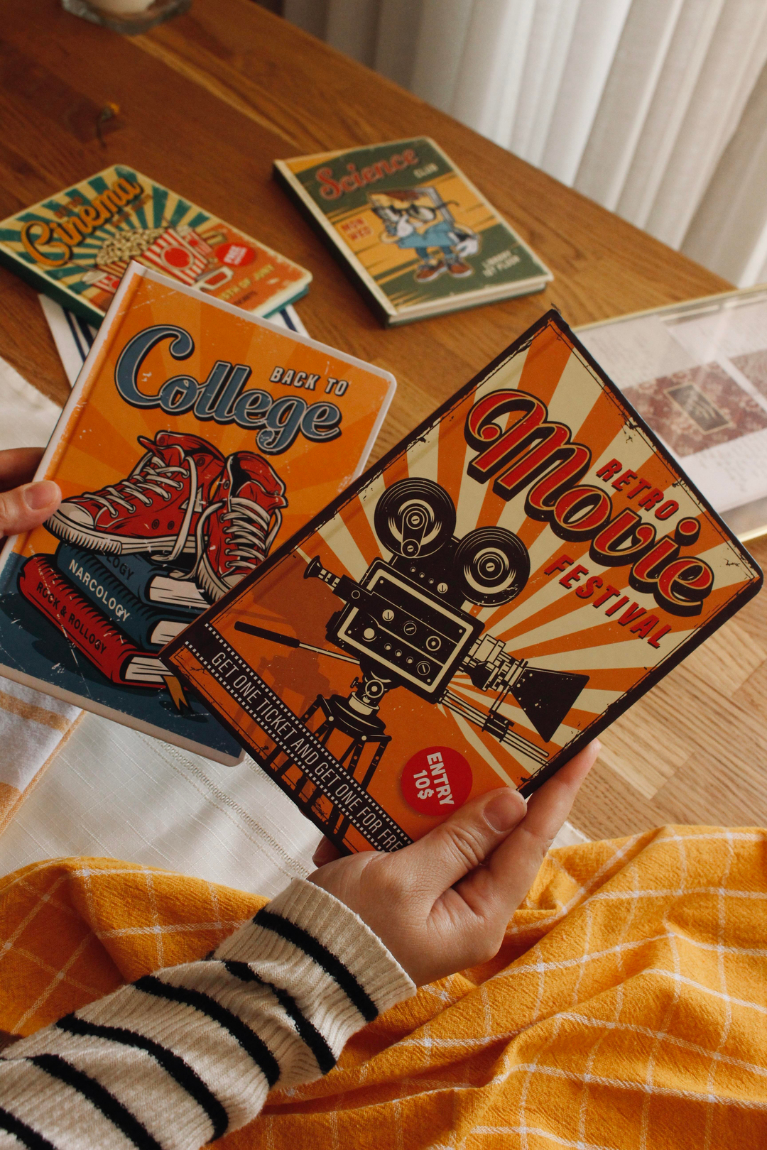 Nova Crafts Retro Sert Kapak Çizgili Defter