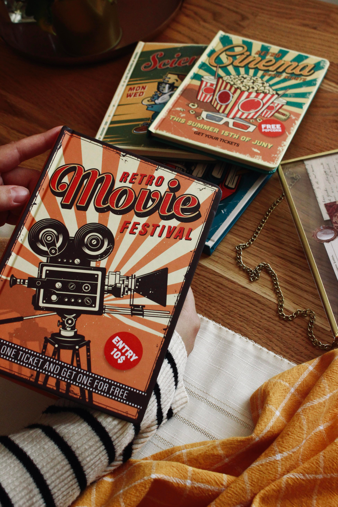 Nova Crafts Retro Sert Kapak Çizgili Defter