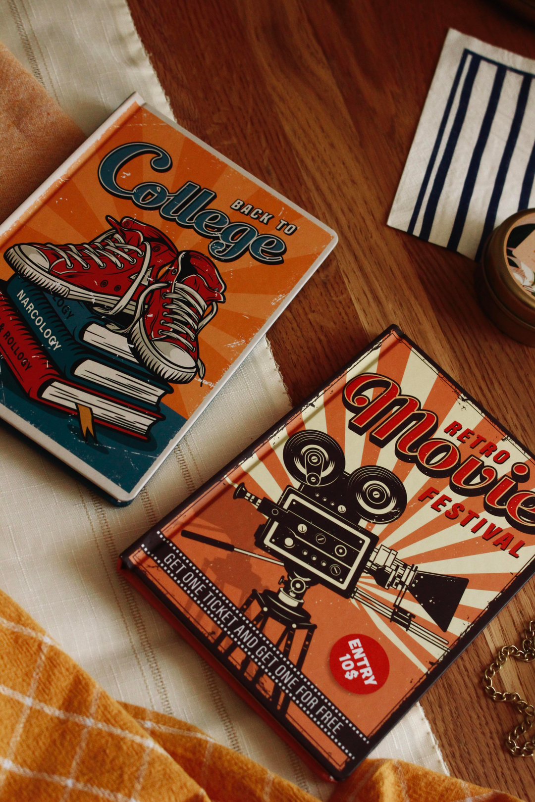 Nova Crafts Retro Sert Kapak Çizgili Defter