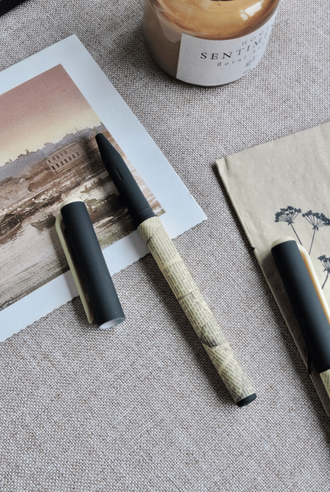 Nova Crafts Sarı Atlas Temalı Mavi Tükenmez Kalem 