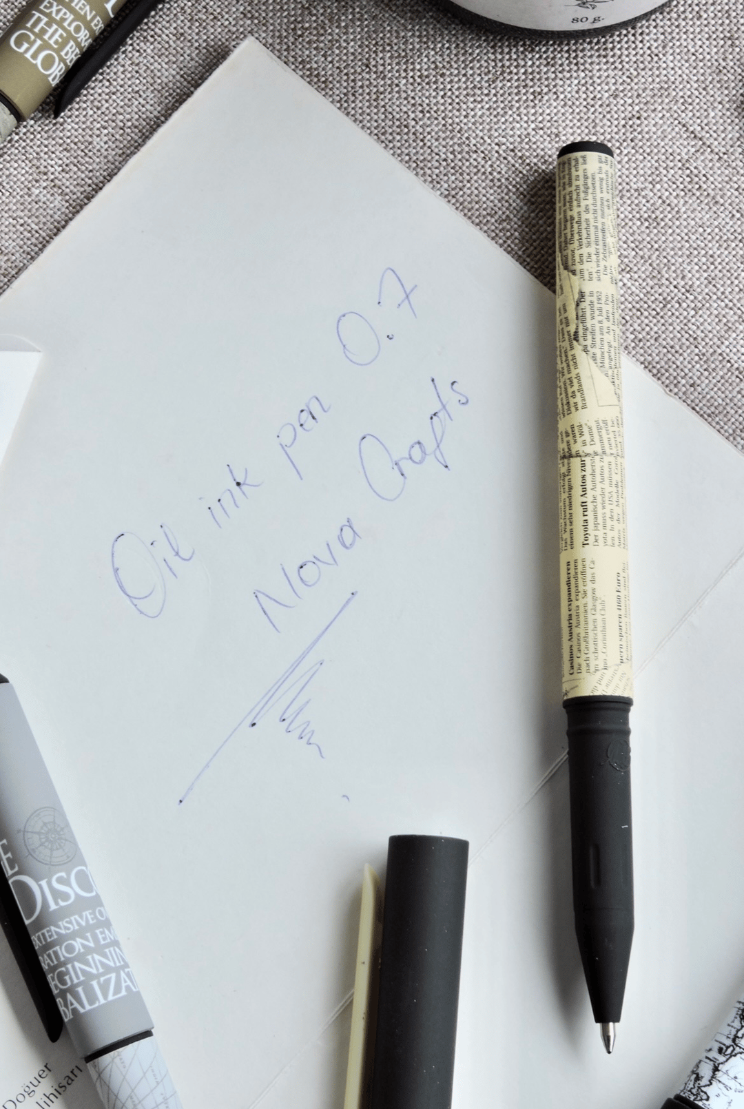 Nova Crafts Sarı Atlas Temalı Mavi Tükenmez Kalem 