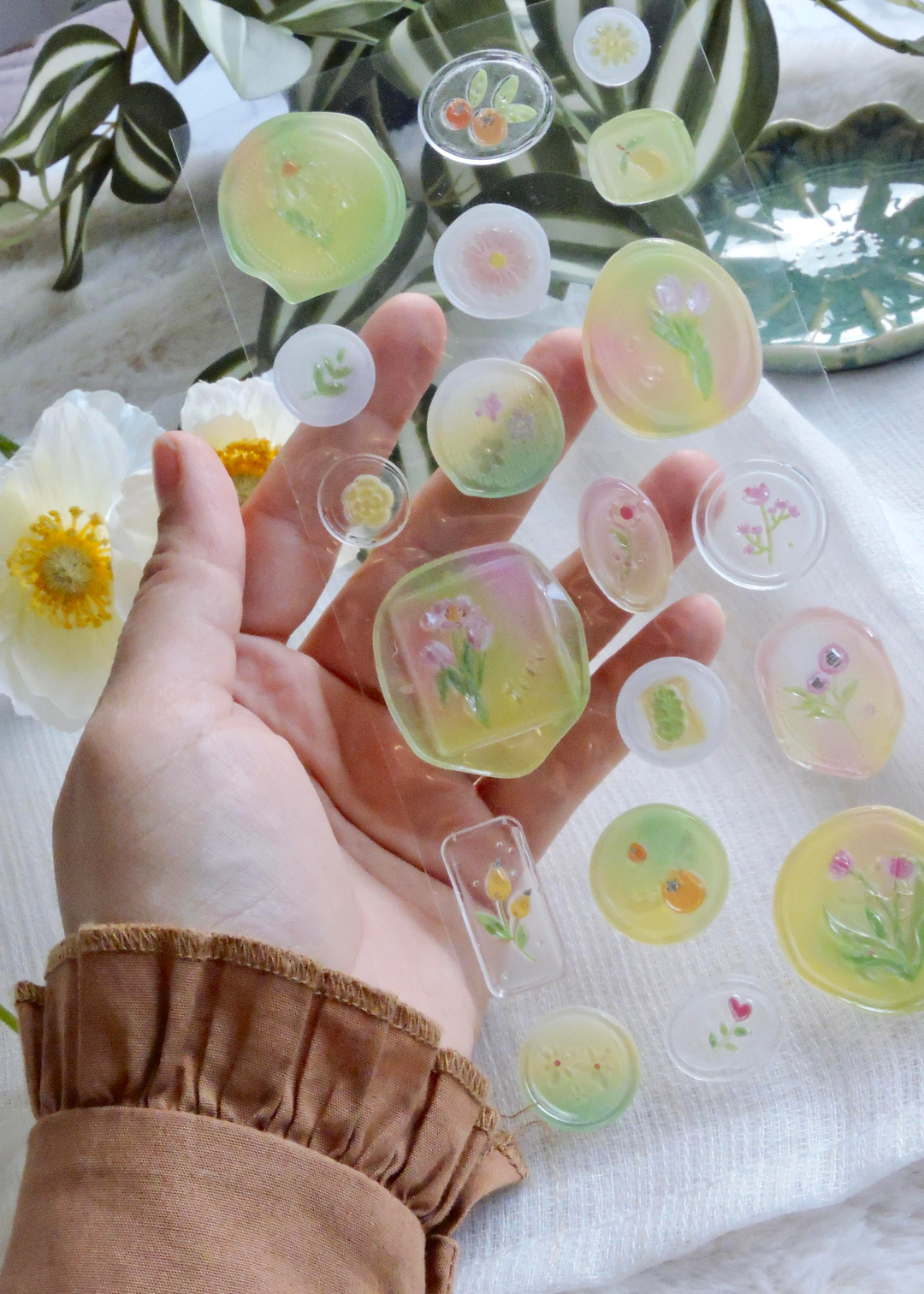 Nova Crafts Sarı Yeşil Tonlarında Mühür Stıcker 1 Sayfa (Karışık Gönderilir)