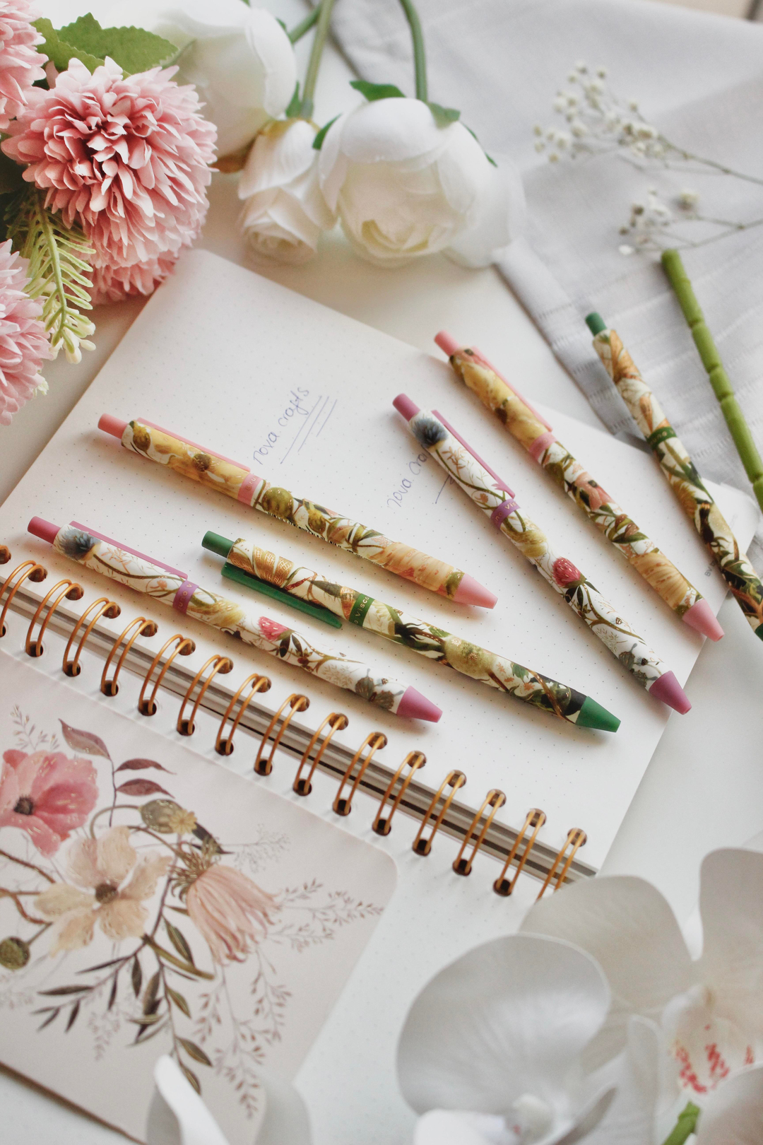 Nova Crafts Soft Temalı Botanik Tükenmez Kalem Seti