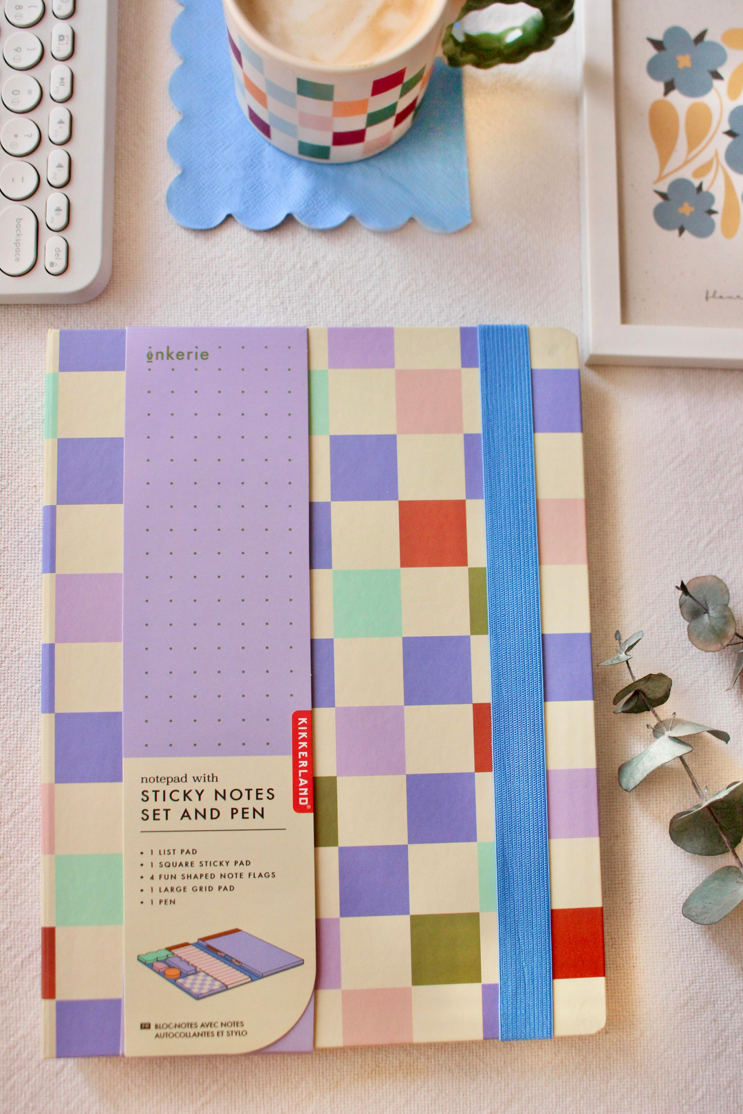 Nova Crafts Sticky Notes Set and Pen KIKKERLAND ( A4 boyutlu Yapışkanlı Not seti ve Kalemi) 5 Parça Yapışkan Not Seti: Liste Bloğu + Kare Yapışkan Not + 4 Şekilli Not İșareti + Büyük Kareli Not Bloğu + Kalem