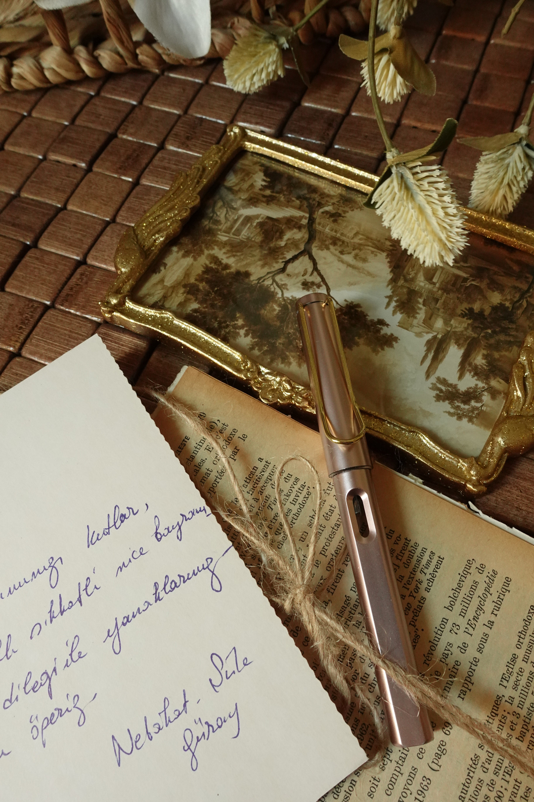 Nova Crafts Toz Pembe Metalik Dolma Kalem Seti ( Kalem, 2 adet siyah kartuş, 4 adet mavi kartuş, 1 adet piston ile beraber)
