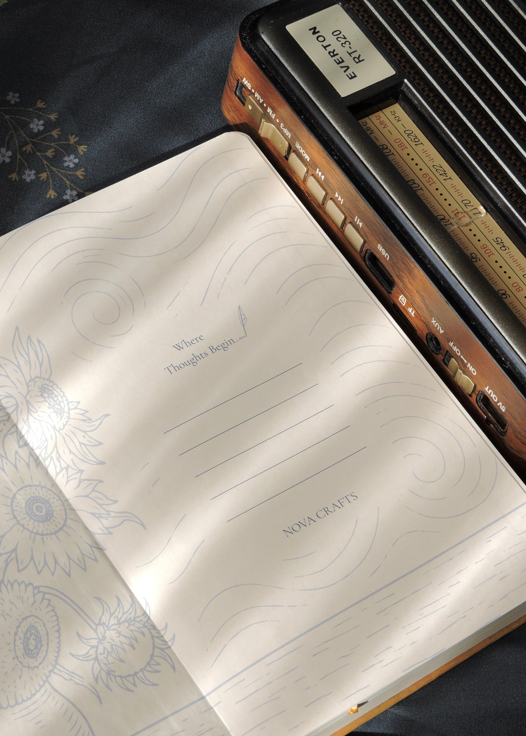 Nova Crafts Van Gogh Koleksiyonu Çizgili Defter Ayçiçekleri  A5  Yaldızlı ve Çizilmez Kapak