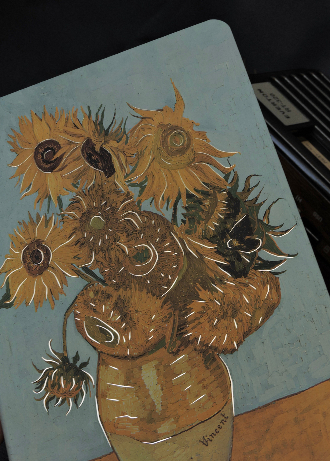 Nova Crafts Van Gogh Koleksiyonu Çizgili Defter Ayçiçekleri  A5  Yaldızlı ve Çizilmez Kapak