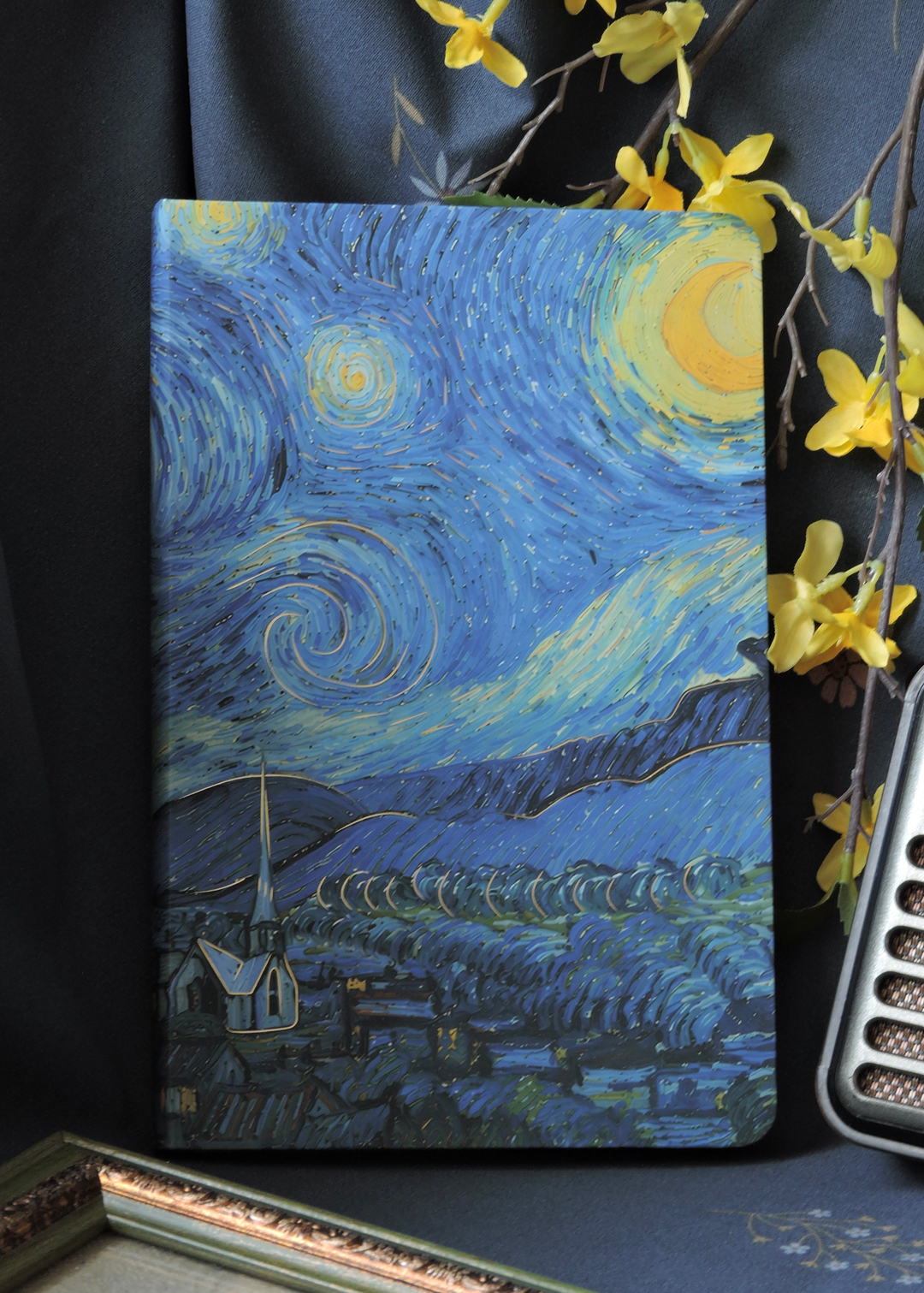 Nova Crafts Van Gogh Koleksiyonu Çizgili Defter Yıldızlı Gece A5  Yaldızlı ve Çizilmez Kapak