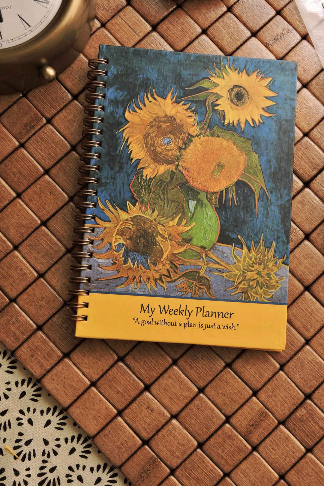 Nova Crafts Van Gogh Spiralli Ajanda Ayçiçekleri Etkinlikli Süresiz Ajanda / Planner / Sert Kapak