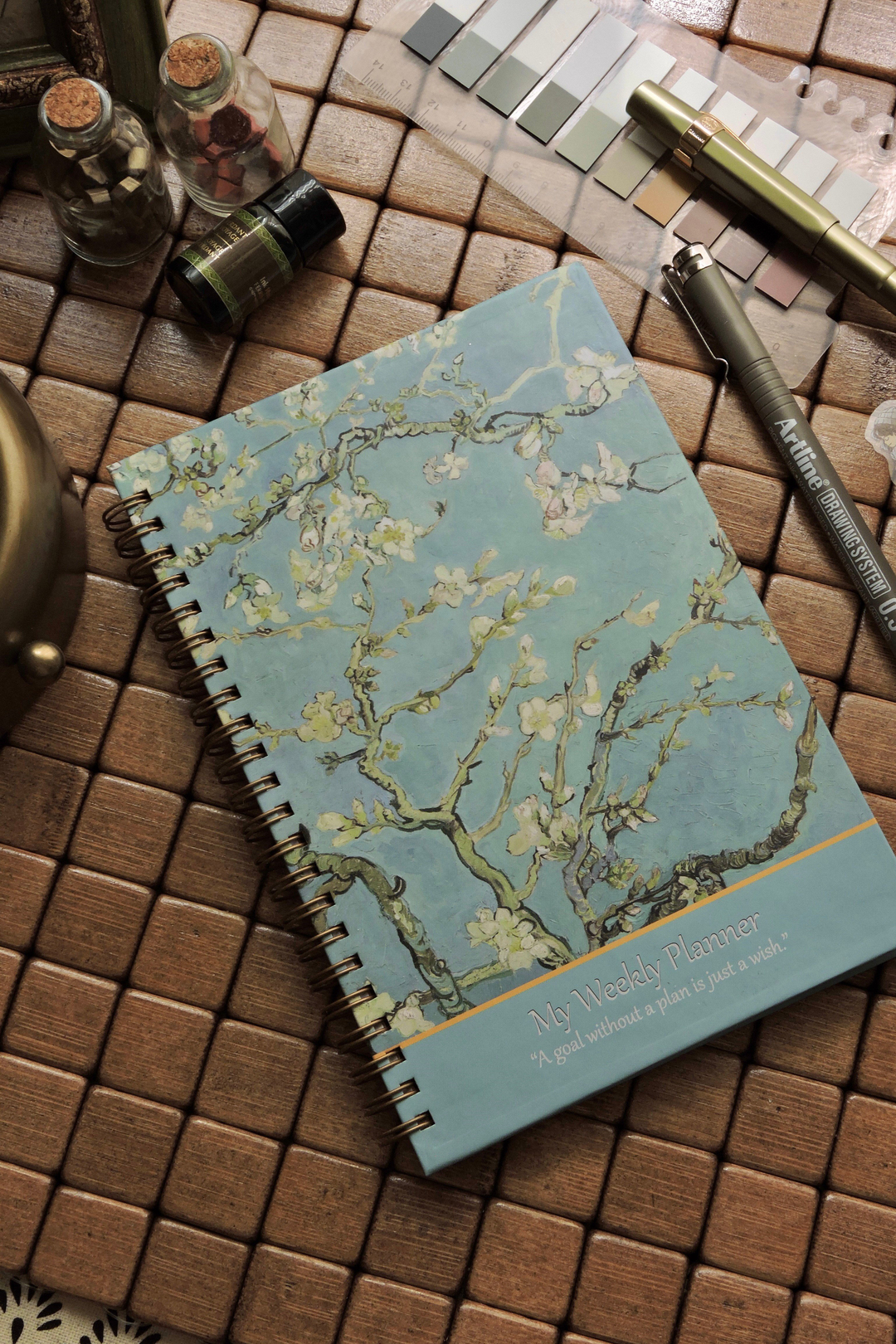 Nova Crafts Van Gogh Spiralli Ajanda Etkinlikli Süresiz Ajanda / Planner / Sert Kapak