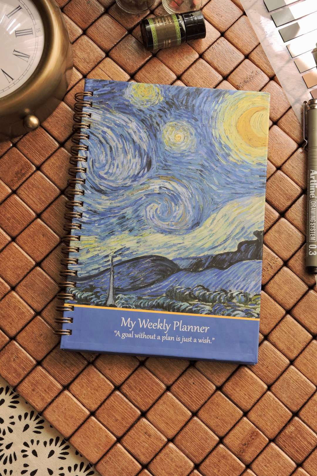 Nova Crafts Van Gogh Spiralli Ajanda Yıldızlı Gece Etkinlikli Süresiz Ajanda / Planner / Sert Kapak