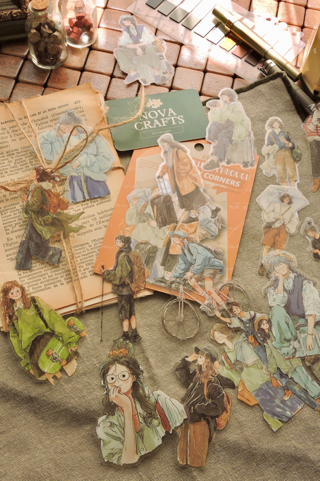 Nova Crafts Wandering Through Seyehat Eden Kadınlar Sticker Seti 20 parça