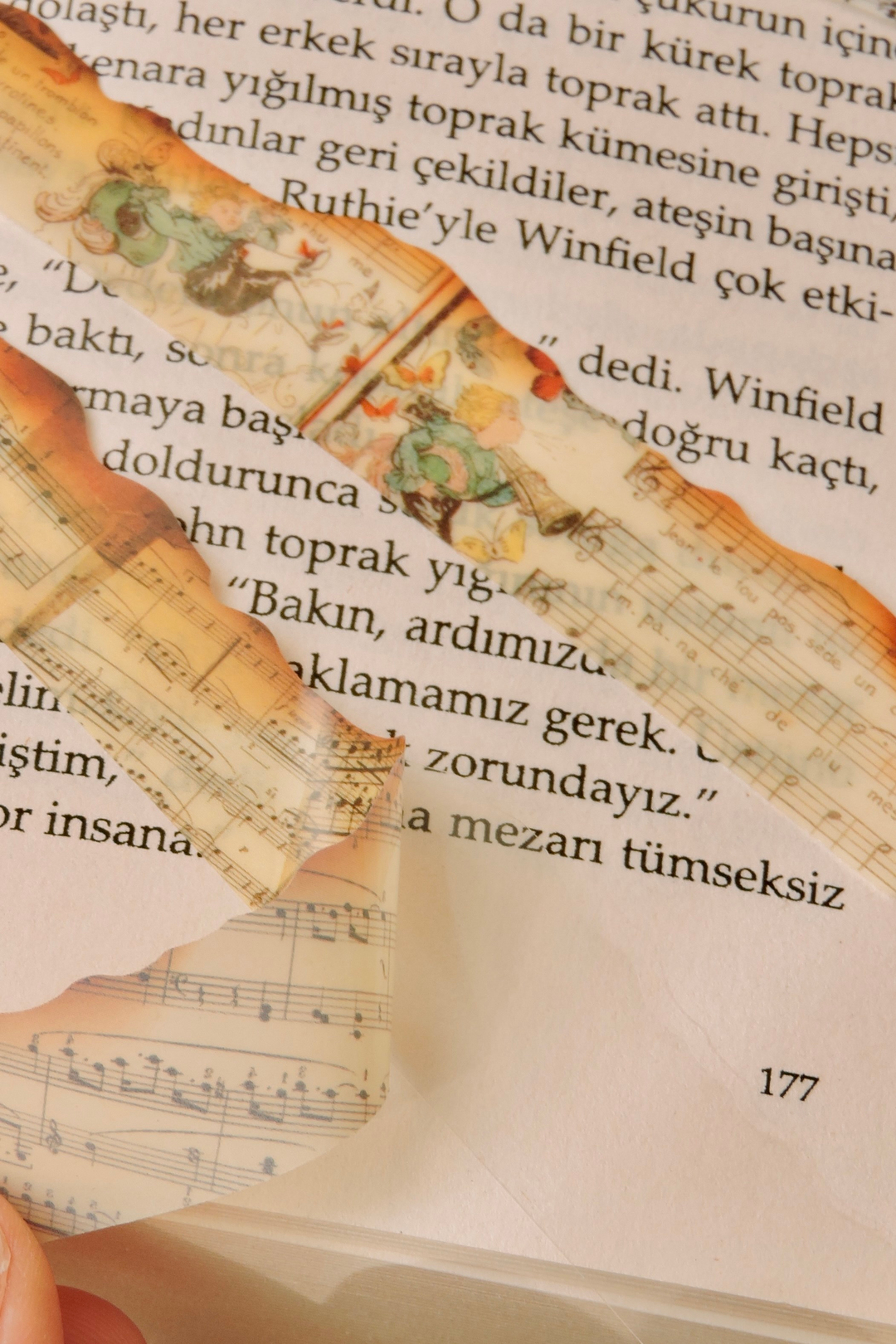 Nova Crafts World Music Score Nota Temalı Şerit Sticker 30 adet Scrapbook / Bullet Journal için uygundur 