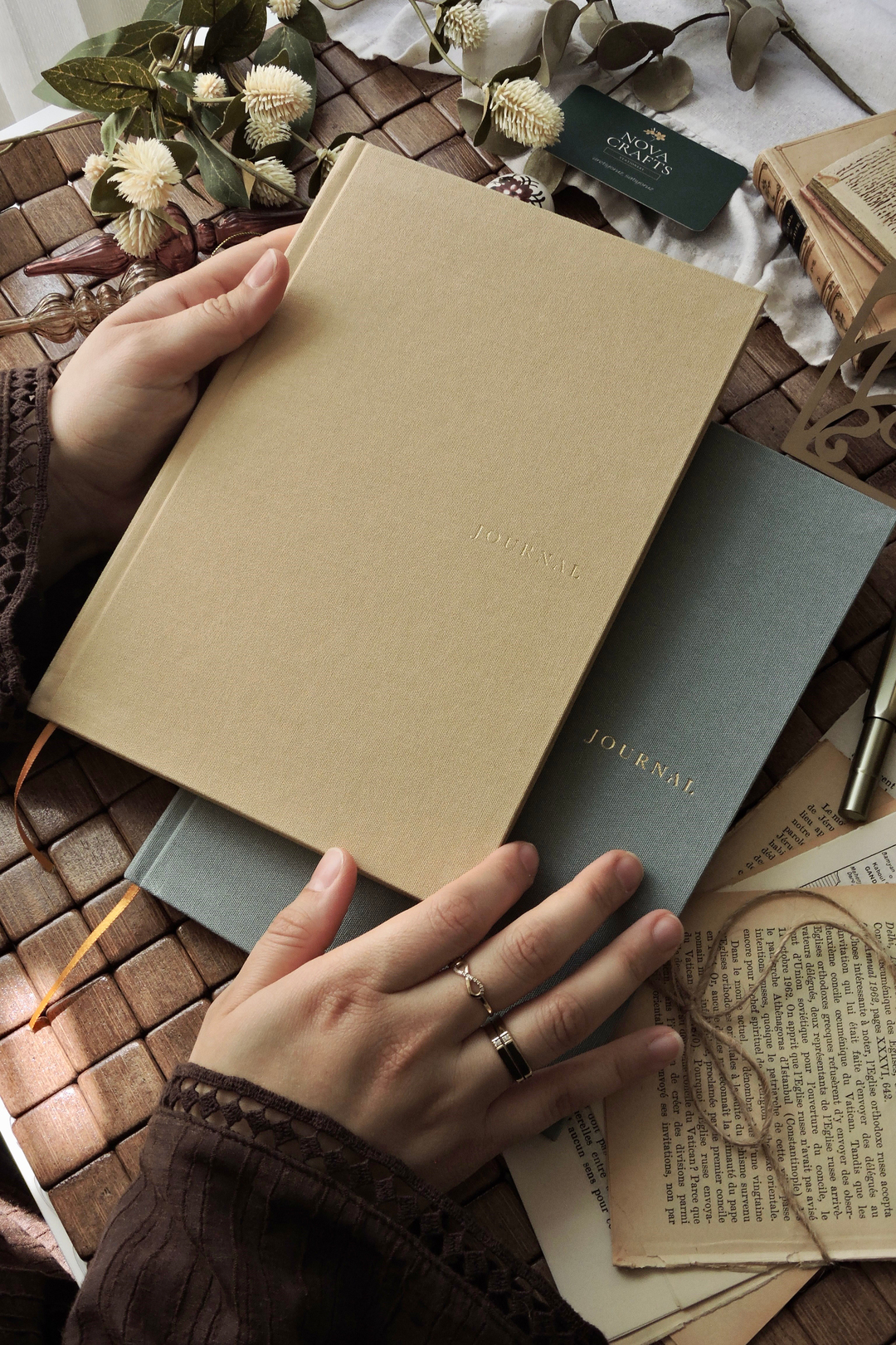 Nova Crafts | Zarafet Serisi 6 ADET Set Defter | Keten Yaldızlı Kapak | 17x24 