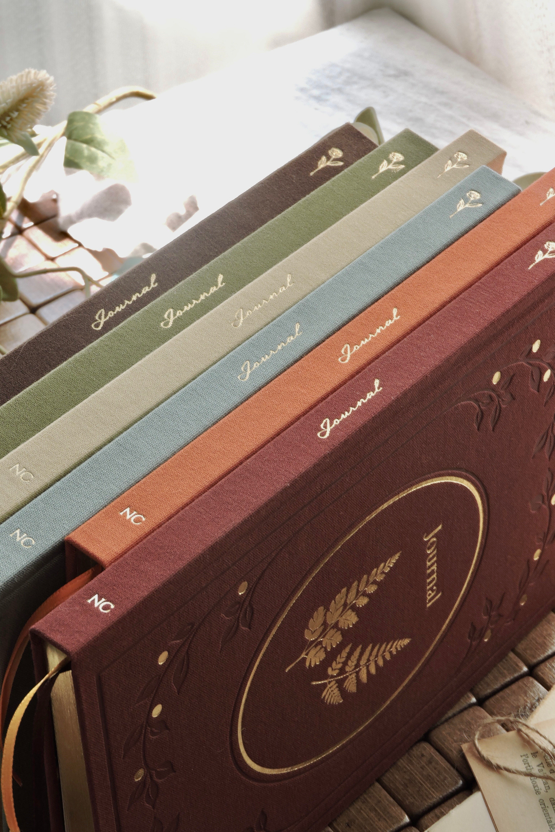 Nova Crafts Zarafet Serisi Bordo Yaldızlı Keten Kapak Çizgişi Defter  