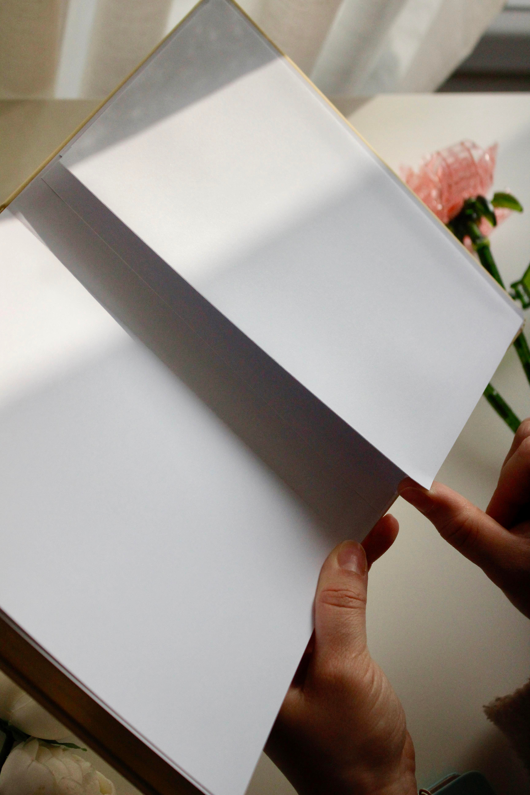 Paris Romantic Flowers 3lü Defter Serisi Vegan Deri / Kenarı Yaldızlı