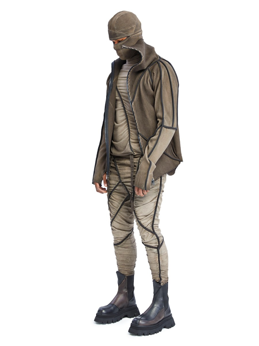 BROKEN LINE ZIP-UP TOP