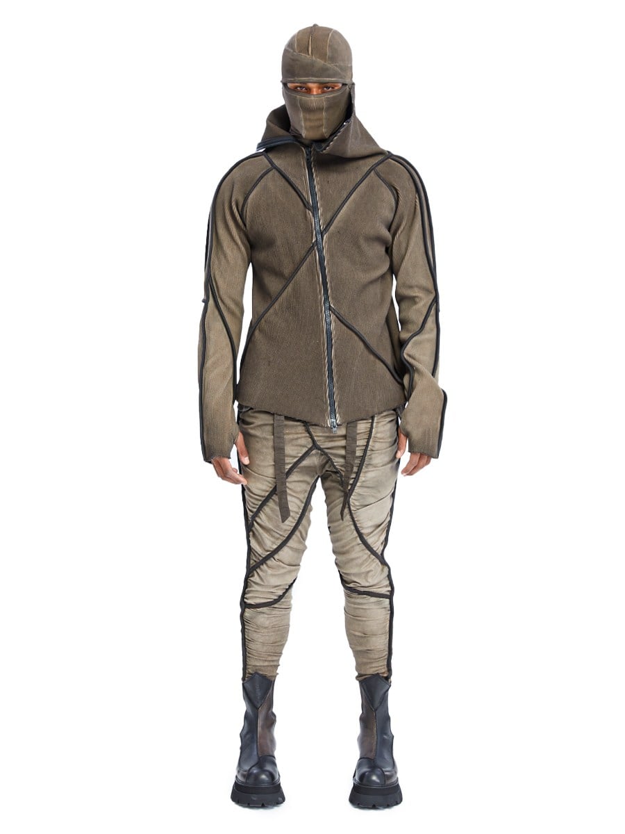 BROKEN LINE ZIP-UP TOP