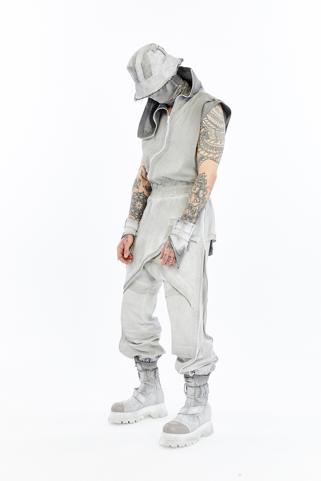 SPLIT ZIP OVERALLS