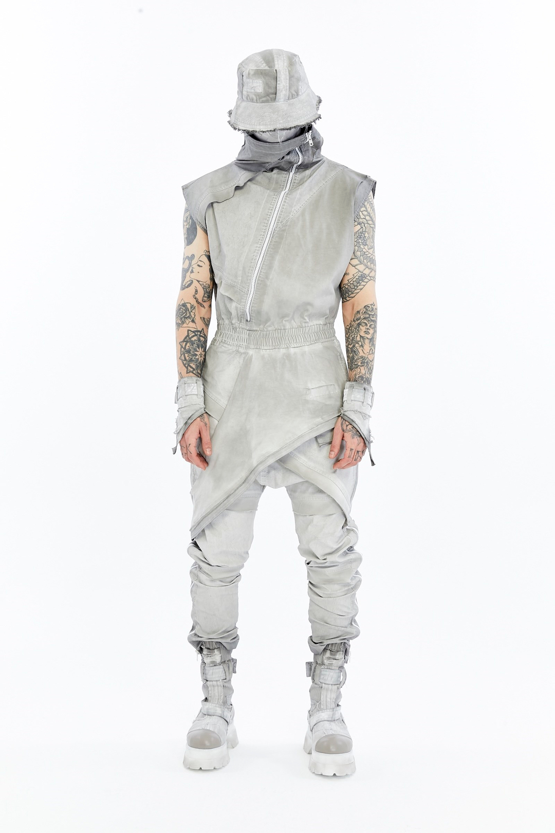 SPLIT ZIP OVERALLS