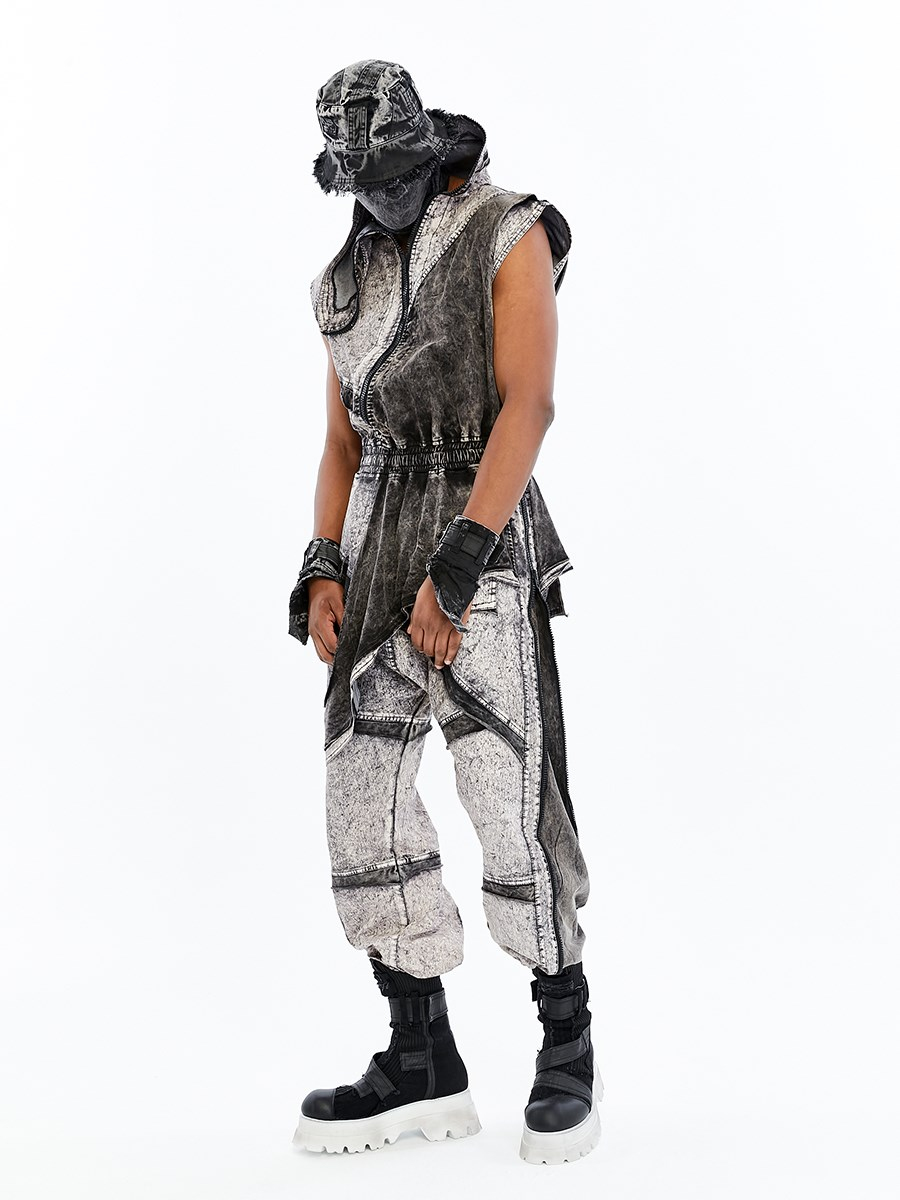 SPLIT ZIP OVERALLS