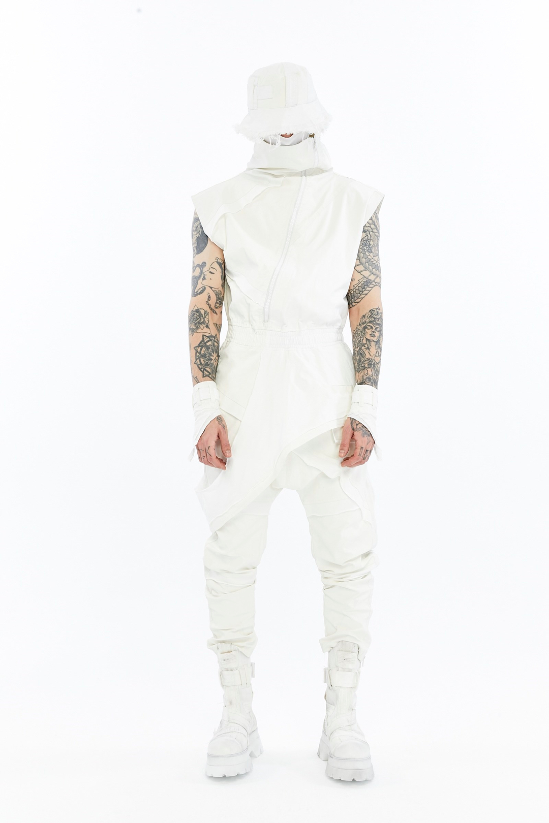 SPLIT ZIP OVERALLS