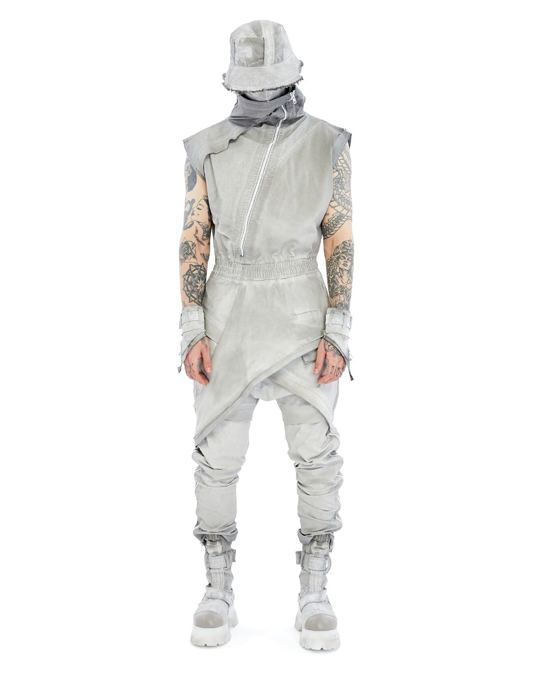 SPLIT ZIP OVERALLS