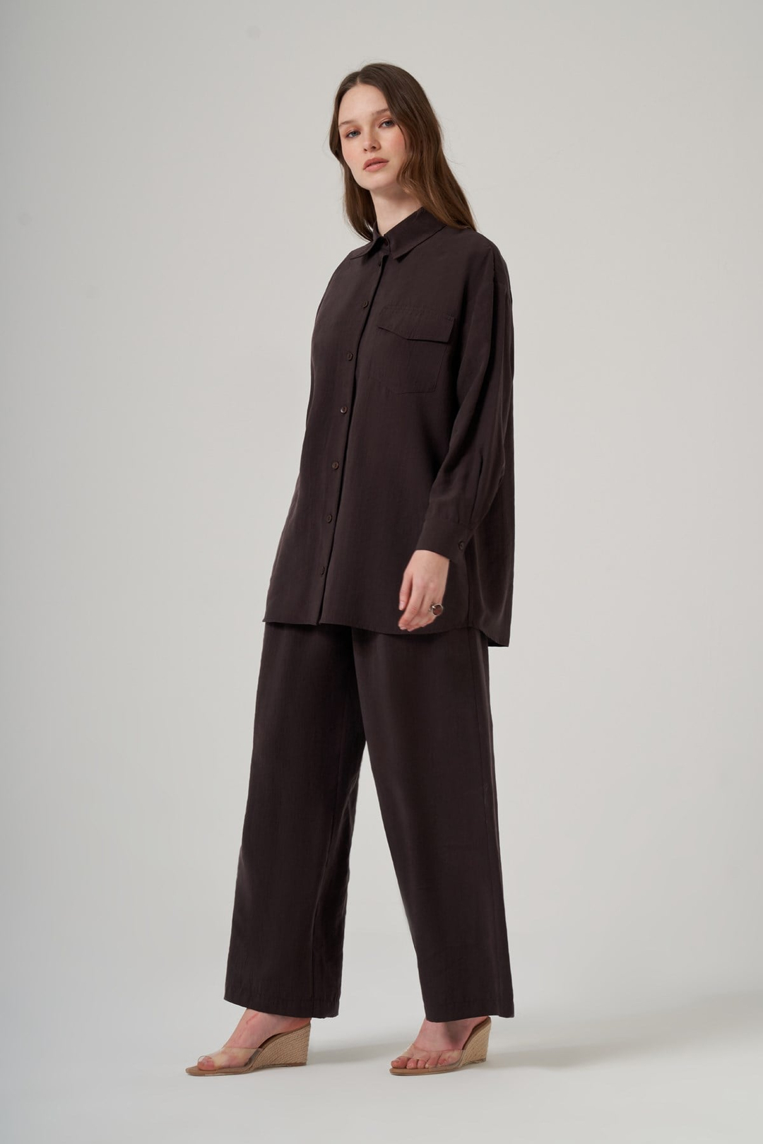 Nuss 1063 Basic Gömlek Takım – Kahve