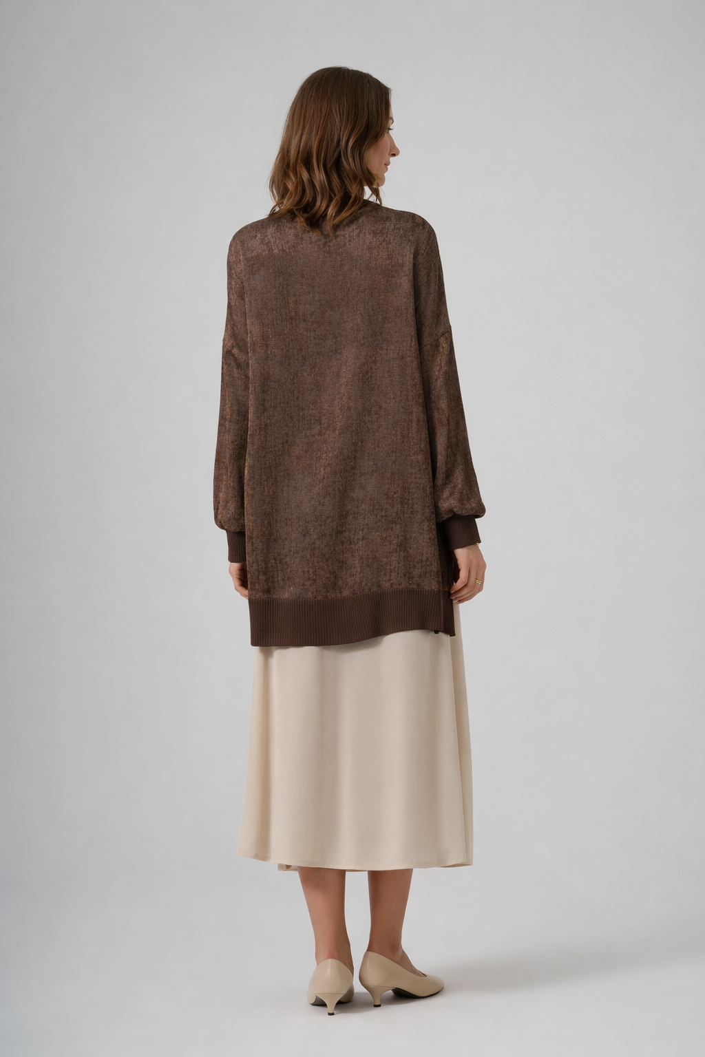 Nuss 3013 Parlak Dokulu Tunik – Kahve