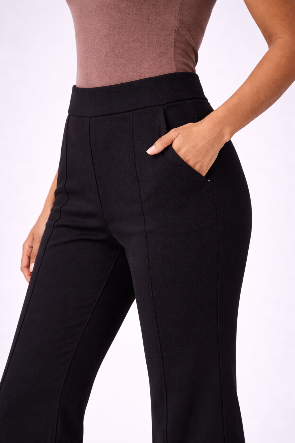 SENTEZ 5536 SİYAH NERVÜRLÜ BAMBU DUBLE PAÇA PANTOLON