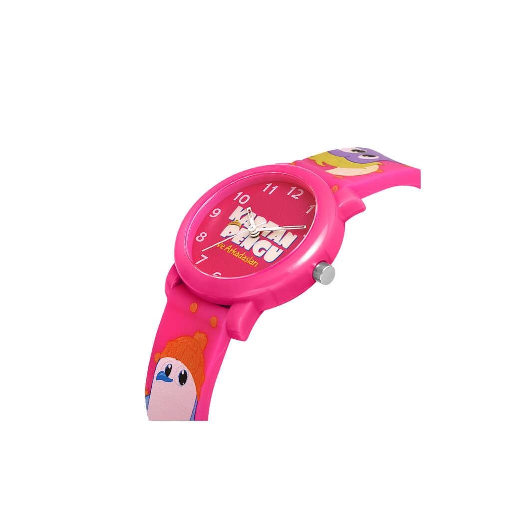Kaptan Pengu Çocuk Saati - Pembe