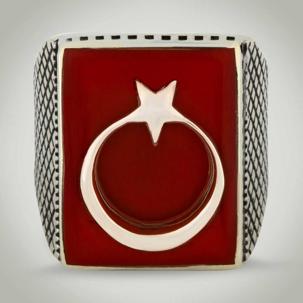 Teşkilat Ay Yıldızlı Erkek Yüzük