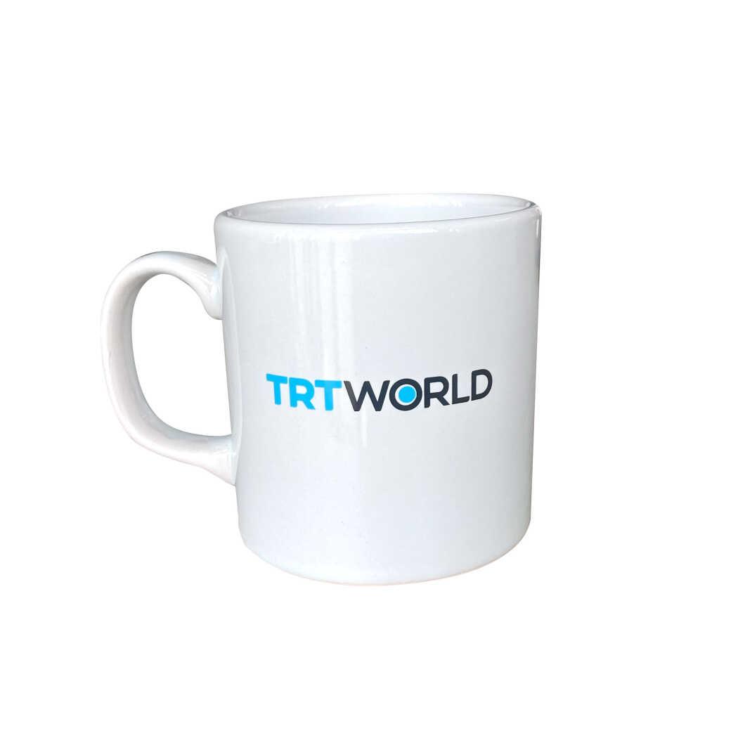 TRT World Logolu Beyaz Kupa