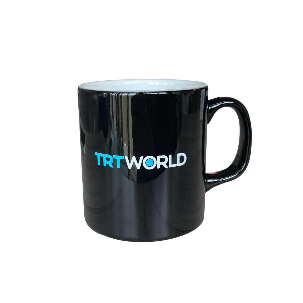TRT World Logolu Siyah Kupa