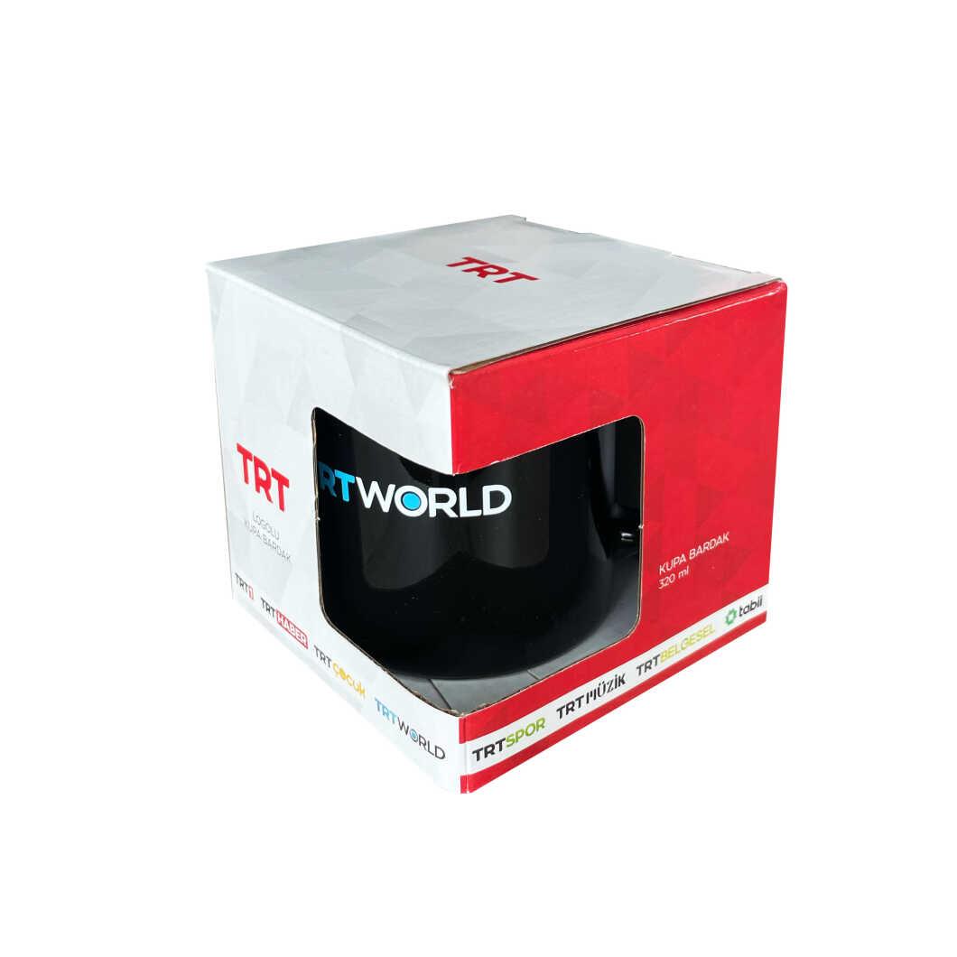 TRT World Logolu Siyah Kupa