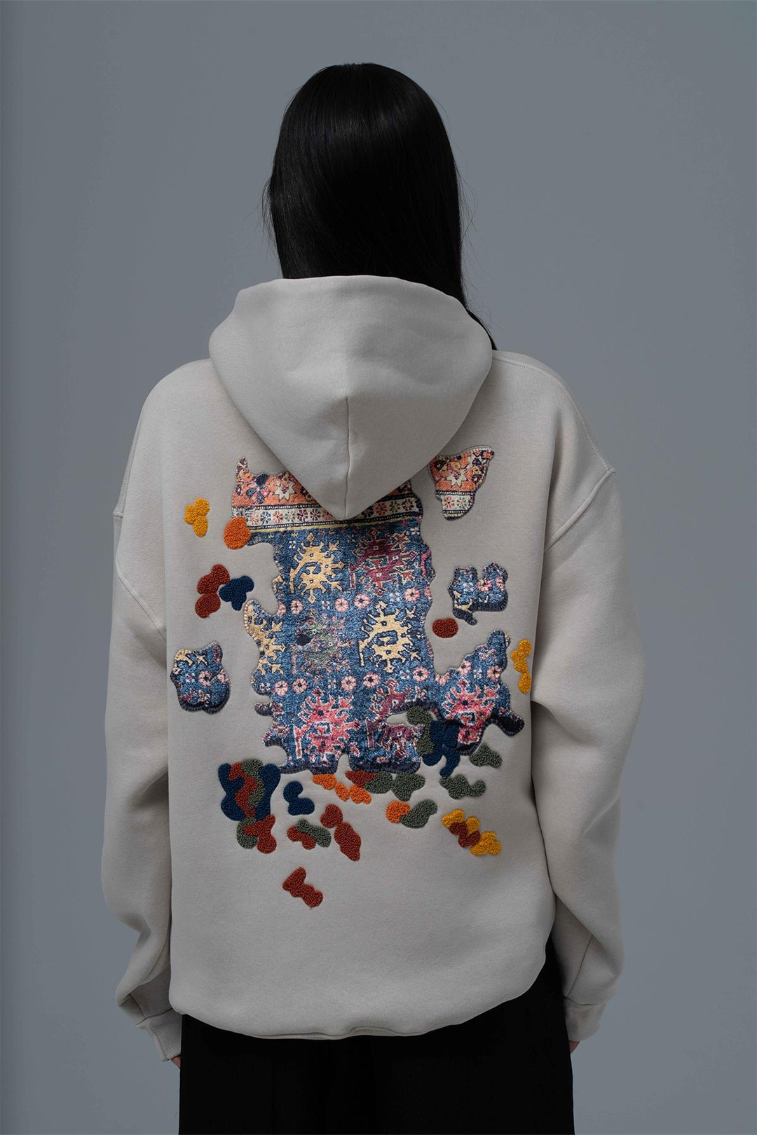 Authentic Oversize Sweatshirt Kadın Ekru