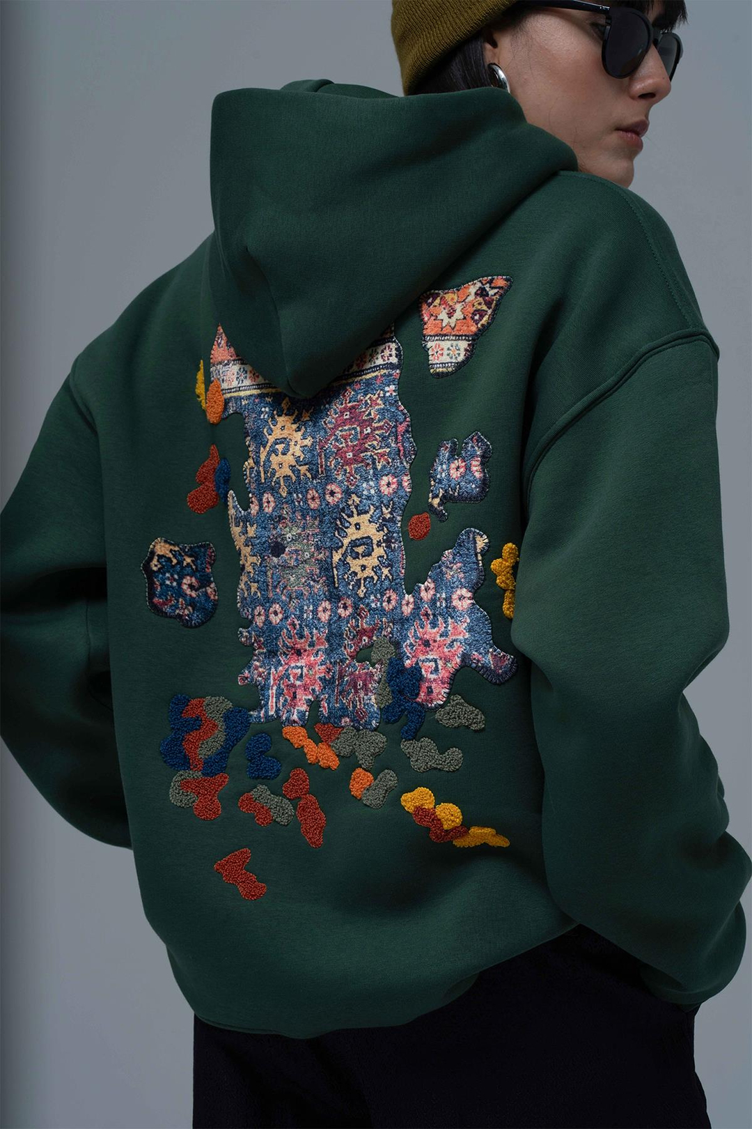 Authentic Oversize Sweatshirt Kadın Yeşil