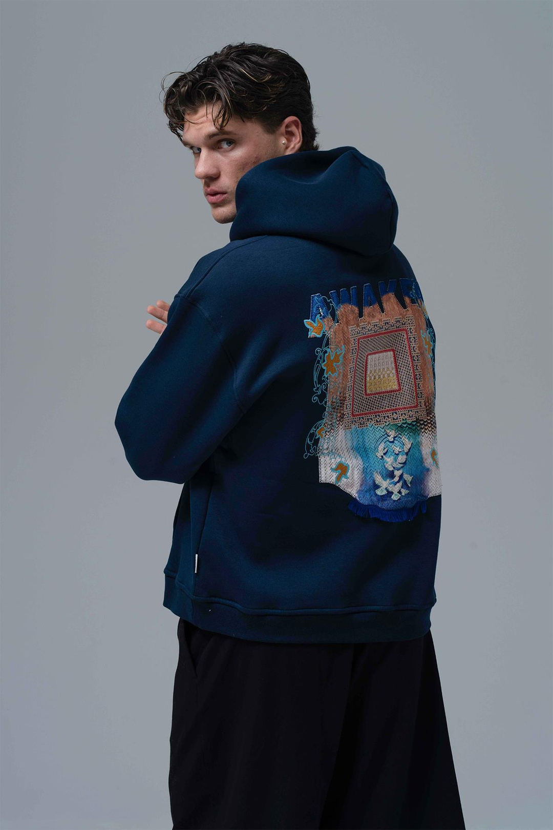 Awaken Oversize Sweatshirt Erkek İndigo